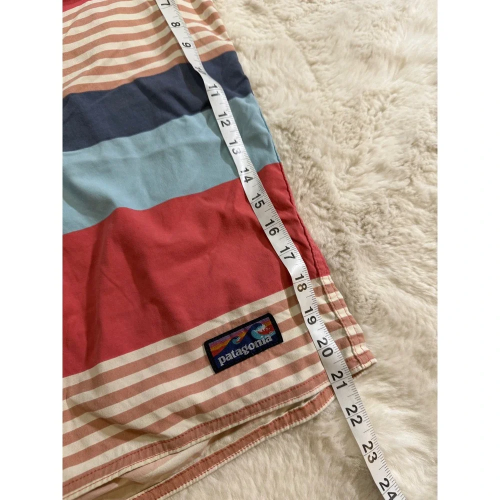 Patagonia Board Shorts 36 Red Striped Swim Trunks Surfing Beachwear Vacation